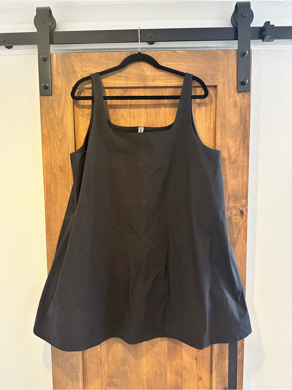 Anthropologie Black A-Line Square Neck Mini Dress